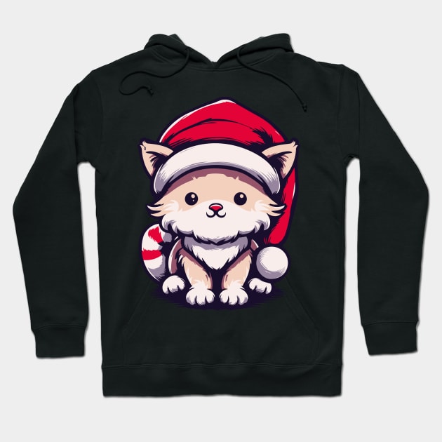 Cute Santa Cat Hoodie by Xopaw